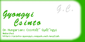 gyongyi csinto business card